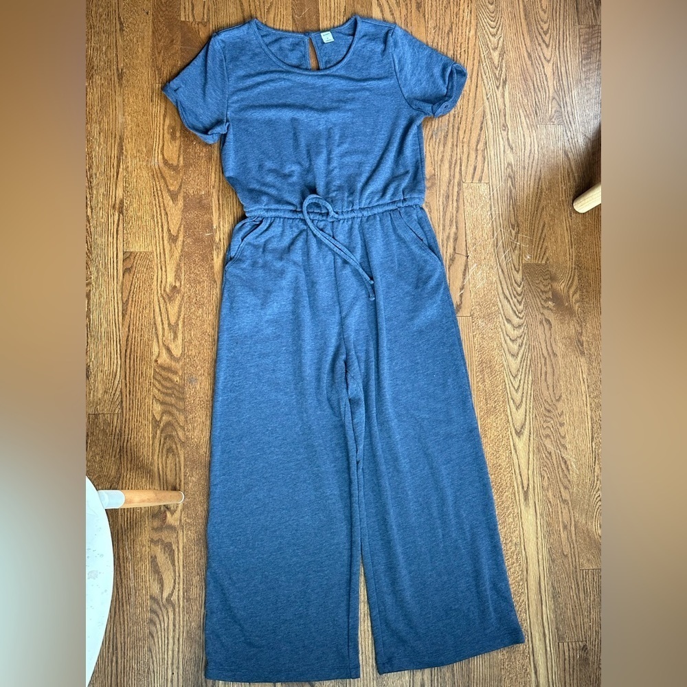 Old Navy Blue Short-Sleeve Jumpsuit